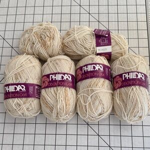 Vintage Phildar Yarn Lot – 6 Skeins Cream Wool Blend – Made in France